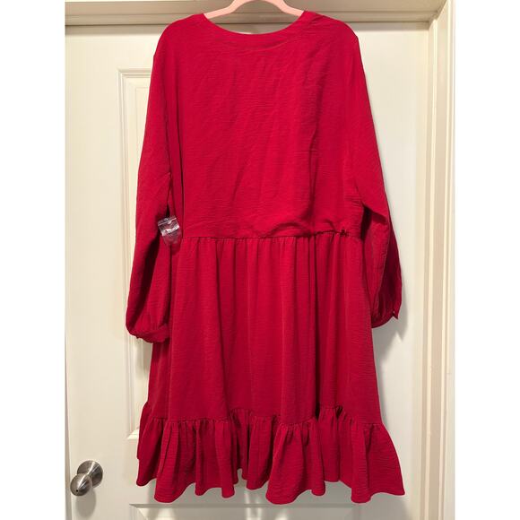 Vince Camuto NWOT Plus Size Red Ruffle Dress - Picture 7 of 8